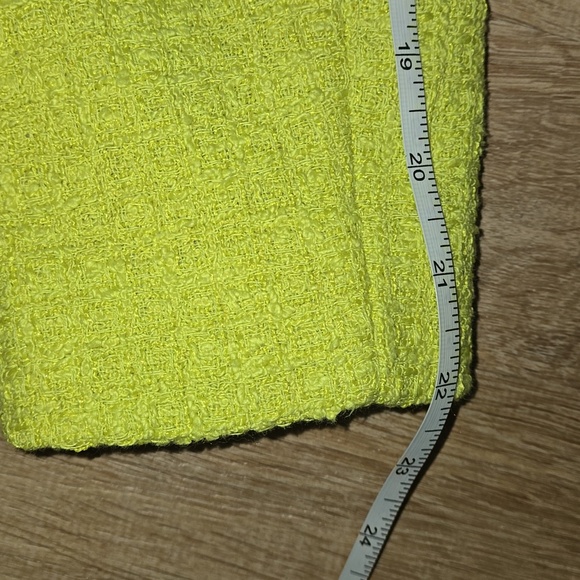 ZARA LIME TWEED BOUCLE YELLOW JACKET BLAZER SIZE M - Picture 11 of 12